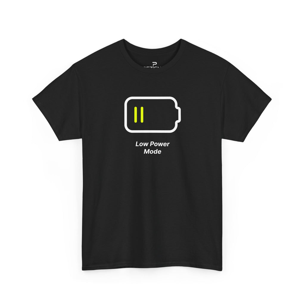 Low Power Mode | Minimalist Unisex Cotton Tee | Dezign Water