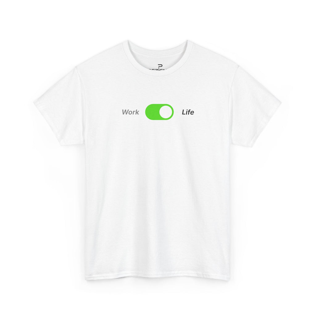 Work Life Balance | Minimalist Unisex Cotton Tee | Dezign Water