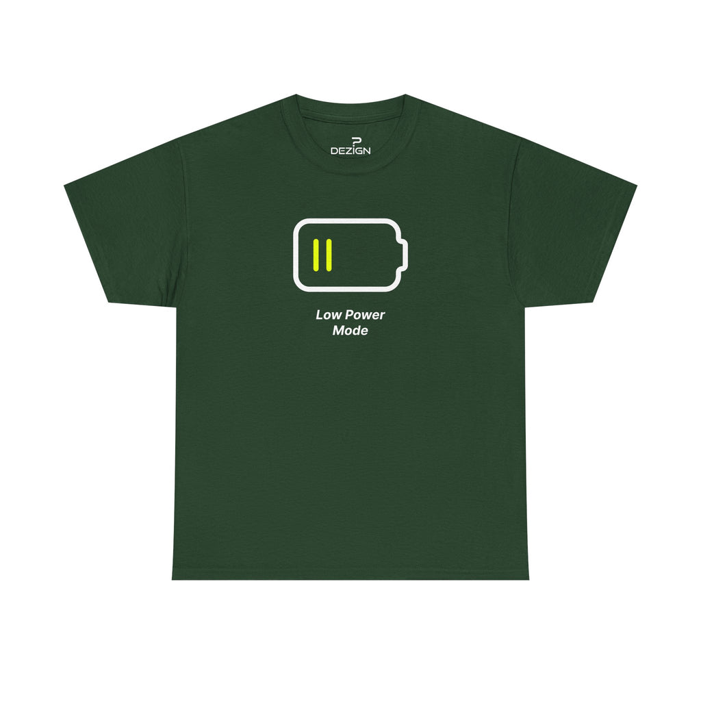 Low Power Mode | Minimalist Unisex Cotton Tee | Dezign Water