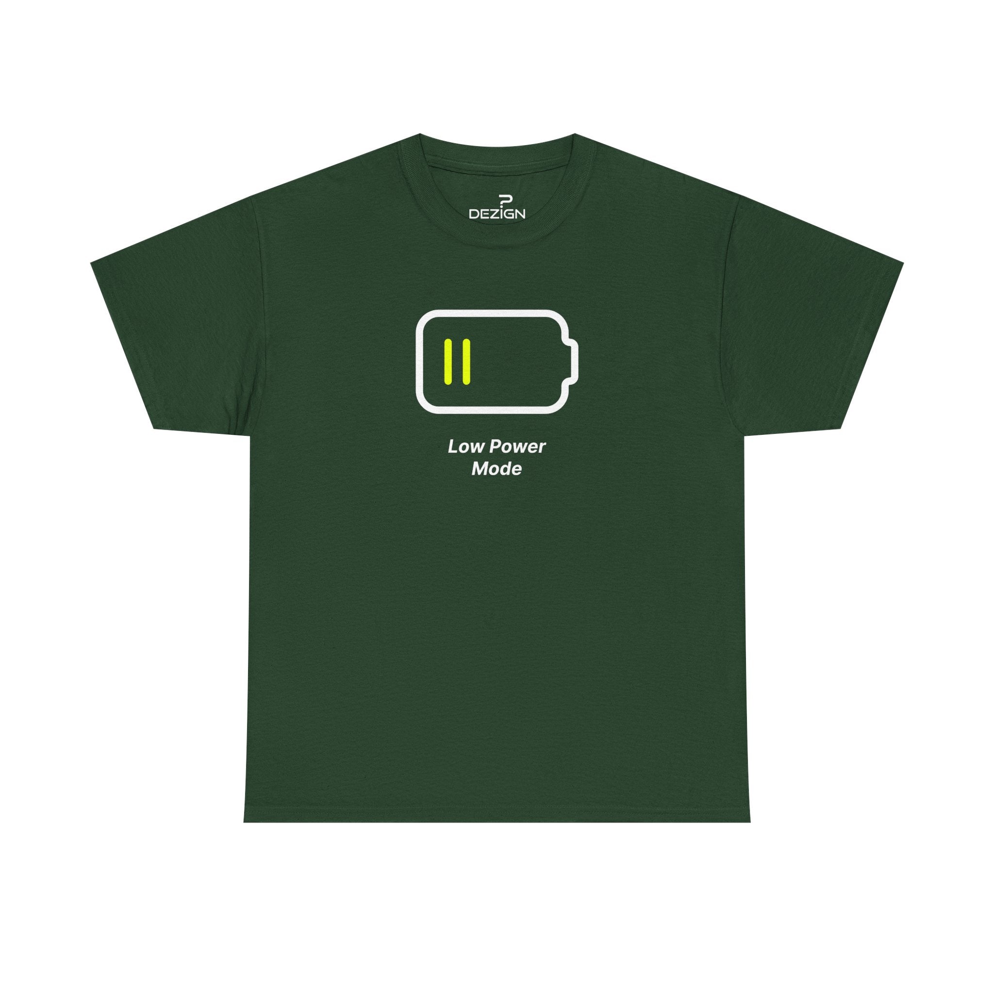 Low Power Mode | Minimalist Unisex Cotton Tee | Dezign Water