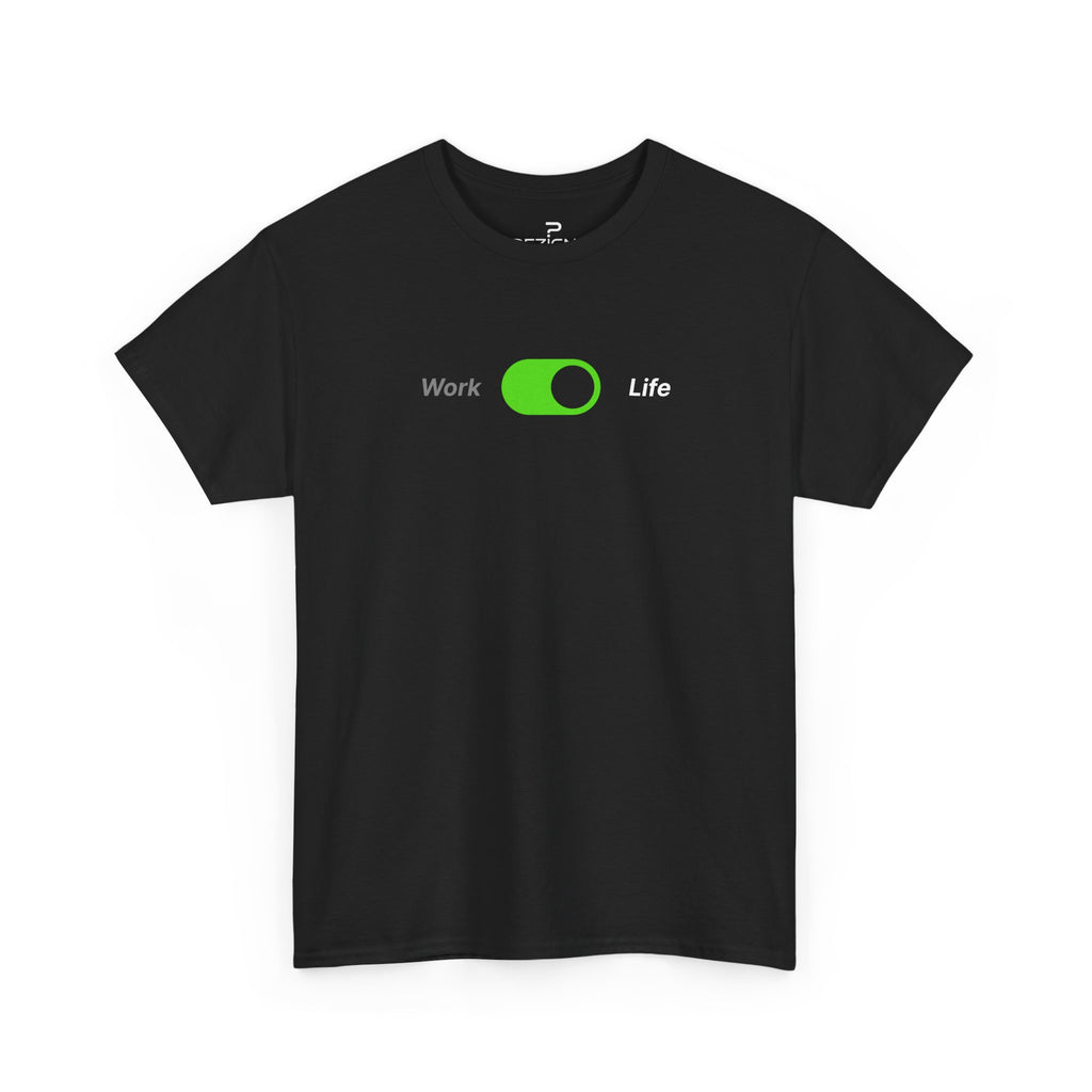 Work Life Balance | Minimalist Unisex Cotton Tee | Dezign Water