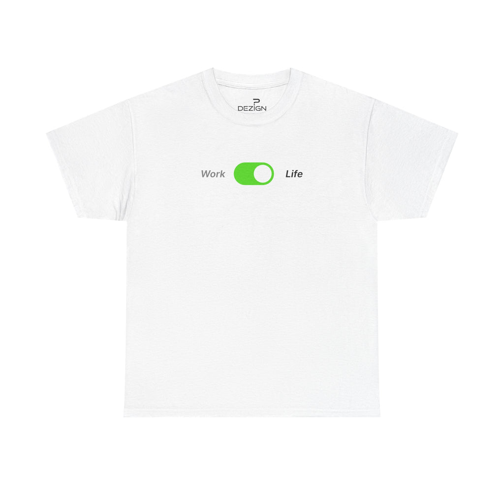 Work Life Balance | Minimalist Unisex Cotton Tee | Dezign Water
