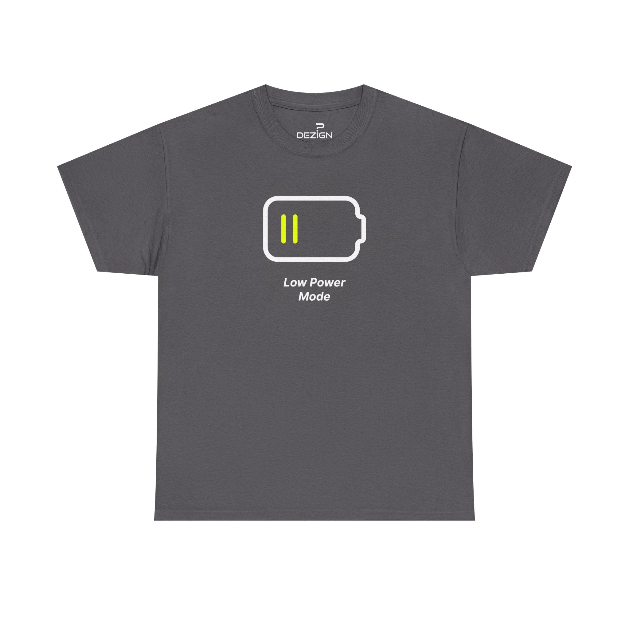 Low Power Mode | Minimalist Unisex Cotton Tee | Dezign Water